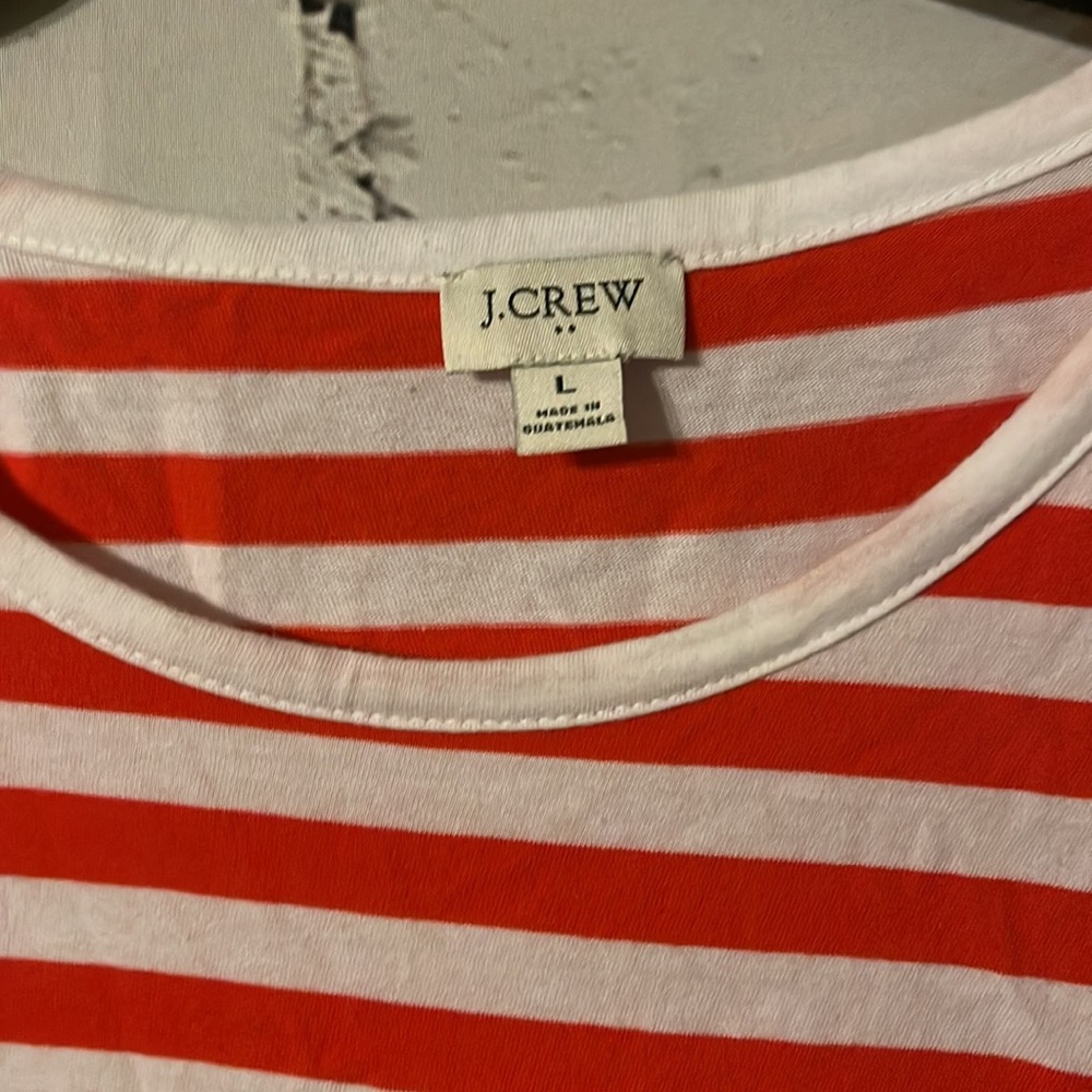 J.Crew Striped T-Shirt Dress Red White Blue Ombre Crew Neck Patriotic LARGE - Picture 3 of 9